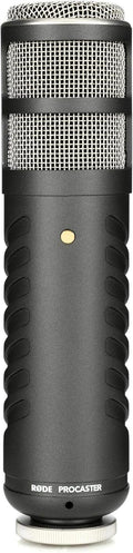 RØDE Procaster - Micrófono dinámico cardioide para voz y broadcast - Conexión XLR con reducción de ruido - Incluye soporte adaptador de 3 a 8 pulgadas y bolsa con cremallera