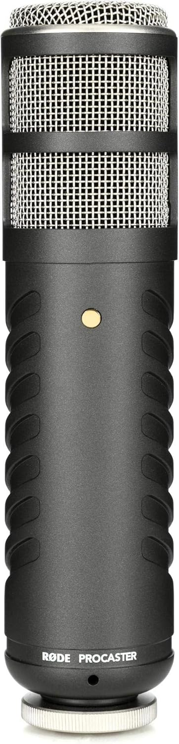 RØDE Procaster - Micrófono dinámico cardioide para voz y broadcast - Conexión XLR con reducción de ruido - Incluye soporte adaptador de 3 a 8 pulgadas y bolsa con cremallera