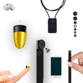 Mini cámara botón WiFi 1080P - Kit con auricular MicroMini intraural - Bluetooth WiFi y funcionamiento inalámbrico sin jack - Para captura de vídeo y comunicación personal autorizada