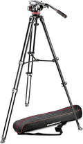 Manfrotto MVK502AM 1 - Sistema profesional de trípode de vídeo de aluminio - Cabezal fluido y patas telescópicas dobles - Semiesfera de 75 mm para cámaras HDSLR con bolsa