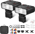 Godox MF12 K2 kit de flash macro - Conjunto de 2 unidades TTL para primeros planos - Hasta 500 destellos y recarga USB C - Control inalámbrico 2,4 GHz con filtros incluidos