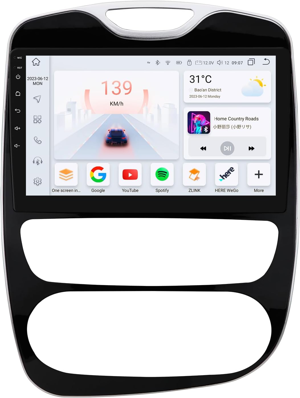 Radio Android para Renault Clio 4 y ZOE - 4 GB RAM y 32 GB con GPS y CarPlay inalámbrico - Android Auto Bluetooth DAB WiFi 4G - Para modelos 2016 a 2019