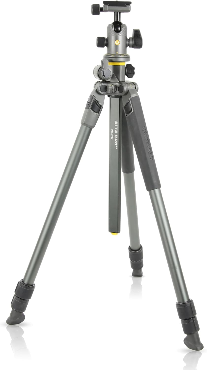 Vanguard Alta Pro 2 Plus 263AB 100 - Trípode de aluminio con rótula de bola - Columna central multiángulo y carga de 15 libras - Altura máxima de 68,2 pulgadas para cámara