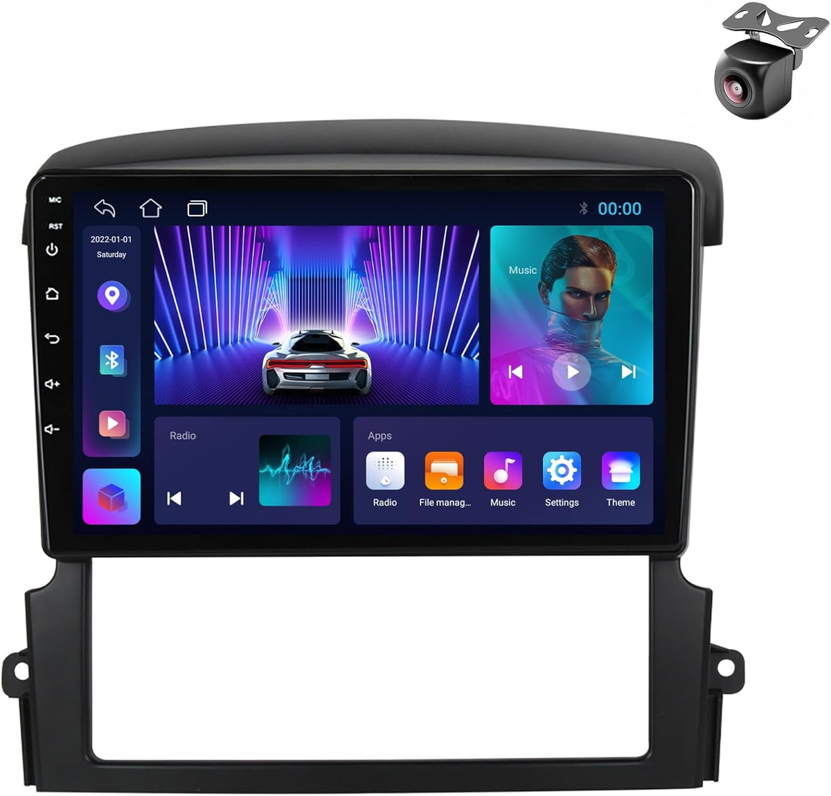 Radio Android 14 para Kia Sorento BL 2002 a 2011 - Pantalla táctil de 9 pulgadas con 1 GB RAM y 32 GB - CarPlay navegación FM y SWC - WiFi 4G Bluetooth Ethernet y USB