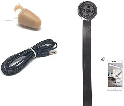 VIP Pro auricular intraural con cámara de botón WiFi - Diseño compacto en color carne - Aislamiento acústico y conexión inalámbrica - Jack de 3,5 mm con cable incluido