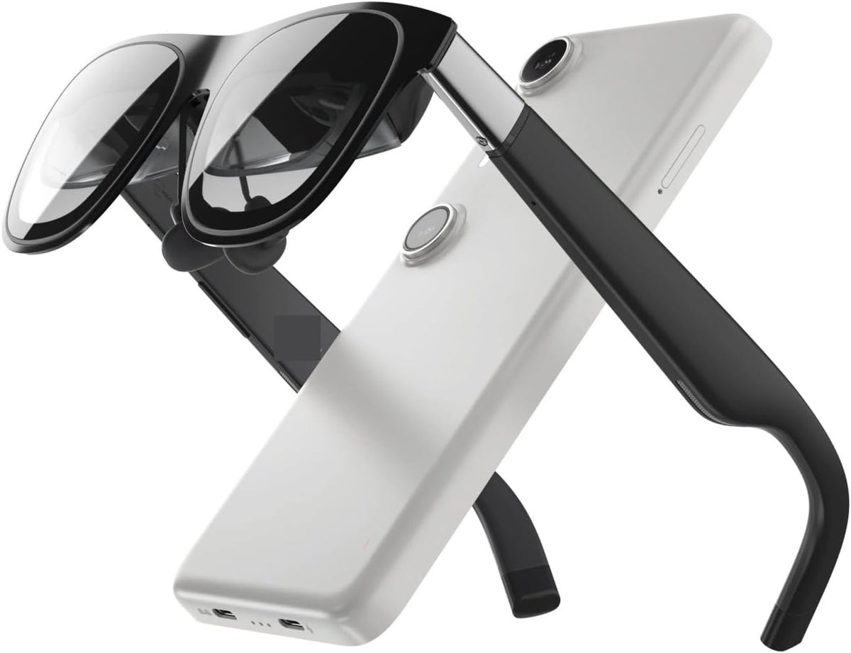 Gafas AR huangjiaxuan Beam Pro 128G Kit - Pantalla virtual de hasta 147 pulgadas a 120 Hz - Conexión USB C para dispositivos compatibles - Diseño de 50 g para adultos