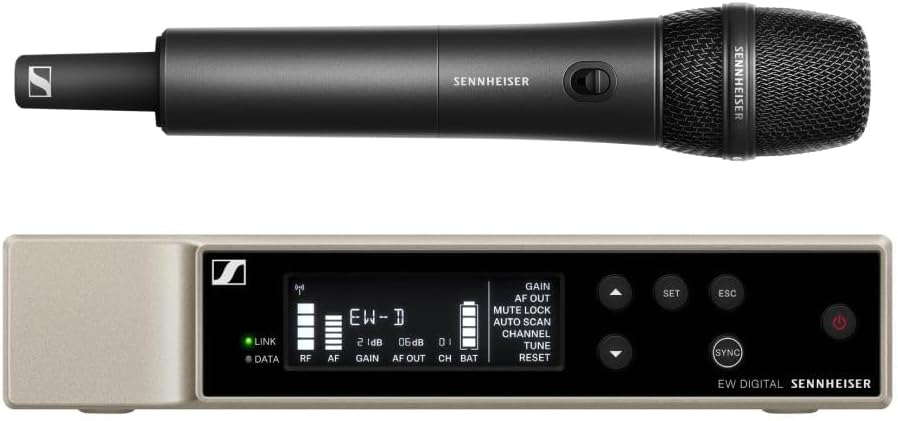 Sennheiser EW D 835 S Set R4 9 - Sistema inalámbrico digital para voz de 552 a 608 MHz - Hasta 12 horas de batería y 12 canales - Control remoto mediante aplicación Smart Assist