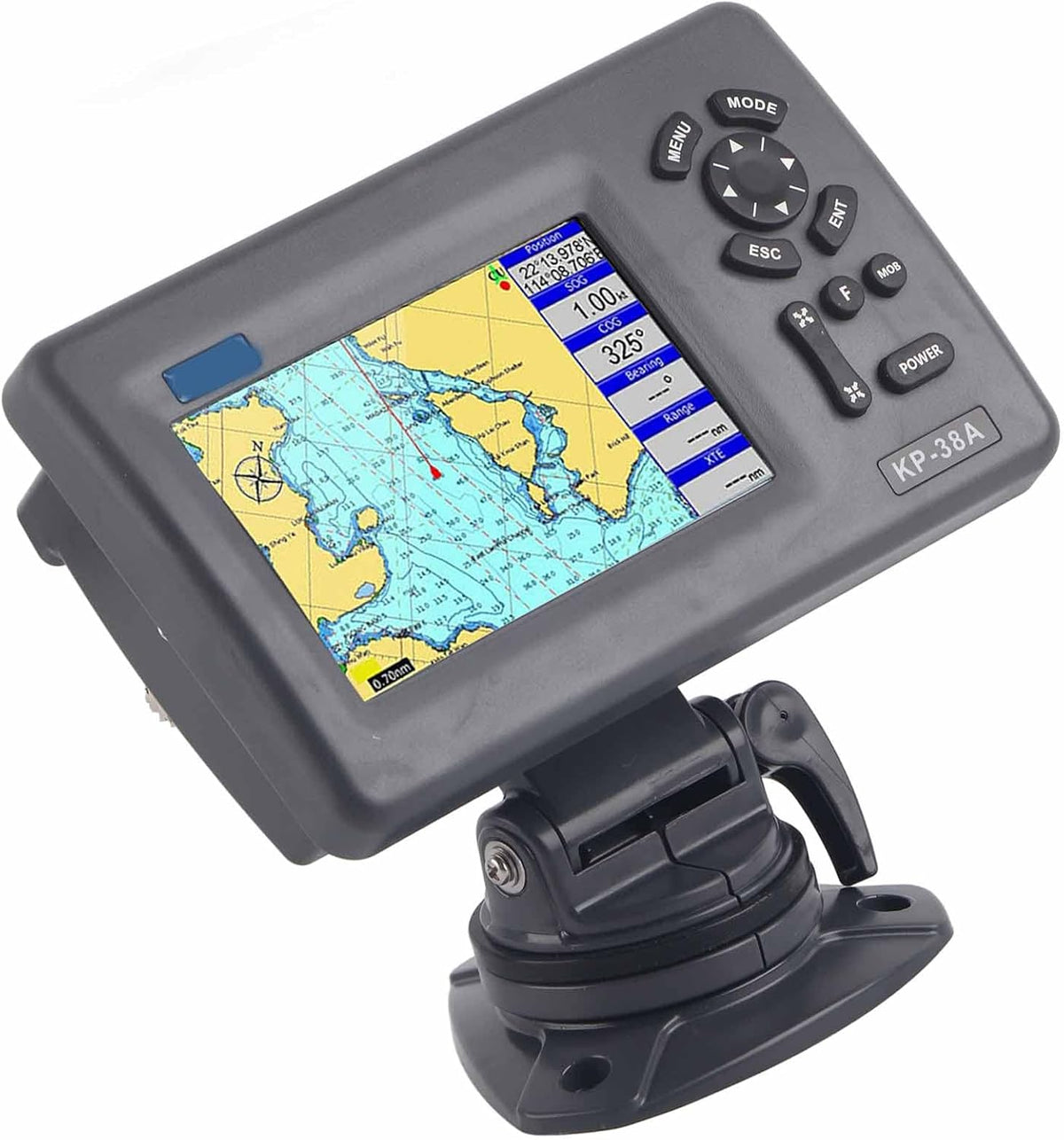Yctze plotter de navegación marina - Pantalla de 5 pulgadas con protección IPX5 - Transpondedor AIS Clase B y soporte de mapeo dual - Para barcos y navegación marítima