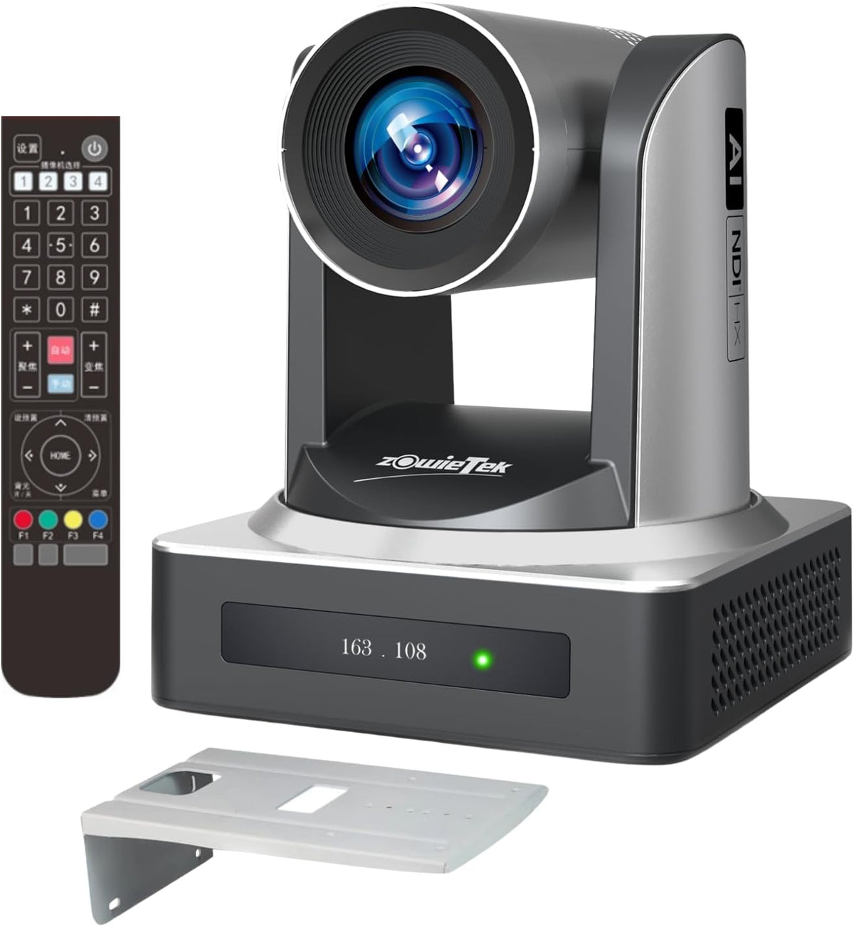 zowietek NDI PTZ - Cámara 1080P60 con zoom óptico 20 aumentos y detección automática IA - PoE NDI 6 LAN HDMI USB 3.0 y 3G SDI - Para reuniones iglesias educación y deportes