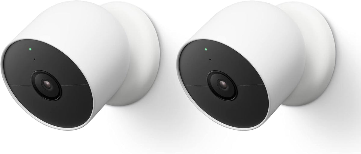 Google Nest Cam G3AL9 kit de 2 cámaras - Vídeo HD 1080p para exterior e interior - Funcionamiento con batería y visión nocturna - WiFi y control desde smartphone
