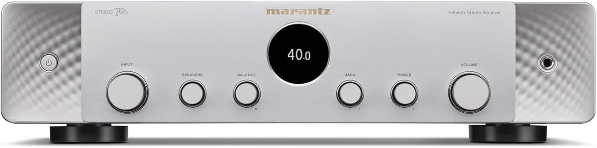 Marantz Stereo 70s - Receptor AV estéreo 2.2 canales con 75 W por canal y vídeo 8K - HEOS integrado fono FM DAB Plus - HDMI y control Alexa iOS Android para sistema HiFi