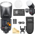 Godox V100C flash TTL para Canon - Cabeza redonda de 100 Ws y HSS 1 a 8000 s - Batería Li Ion integrada - Sistema inalámbrico 2,4 GHz y montaje de zapata caliente