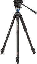 Benro A2573 FS4PRO - Trípode de vídeo de aluminio con cabezal FS4PRO - Altura máxima 177 cm y capacidad de carga 4 kg - Sistema ligero para cámara y producción audiovisual
