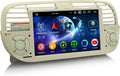 Erisin radio Android 14 para Fiat 500 - Pantalla IPS táctil de 7 pulgadas con 4 GB RAM y 64 GB - CarPlay Android Auto DSP DAB WiFi Bluetooth - Para Fiat 500 500C 500S y 500E