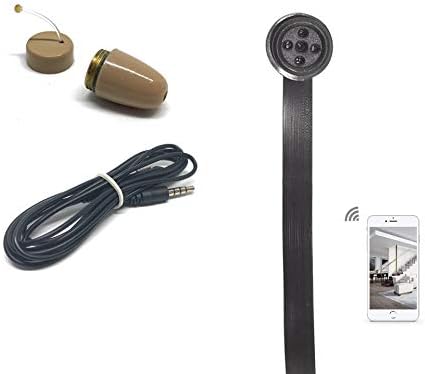 VIP Pro Mini auricular con cámara de botón WiFi - Formato intraural compacto en color carne - Vídeo 1080p y 720p - Grabación local con control Android e iOS