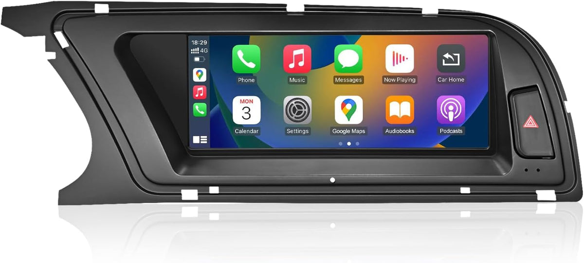 Road Top radio de coche para Audi A4 2009 a 2015 - Pantalla táctil de 8,9 pulgadas - CarPlay y Android Auto inalámbricos - Navegación MirrorLink y Bluetooth