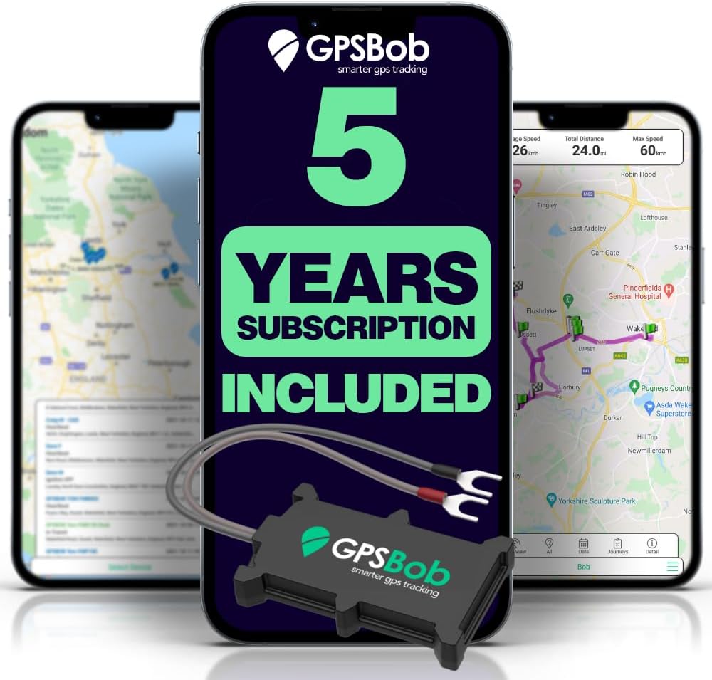 Rastreador GPS con cable para vehículos - Instalación Plug and Play con conectividad celular - Seguimiento mediante aplicación GPS y smartphone - Servicio incluido durante 5 años