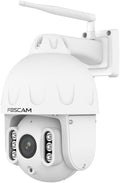 Foscam SD8P W - Cámara domo PTZ WiFi exterior 4K 8 MP - Focos y seguimiento inteligente con movimiento motorizado - Ethernet ONVIF RTSP WiFi y montaje en pared