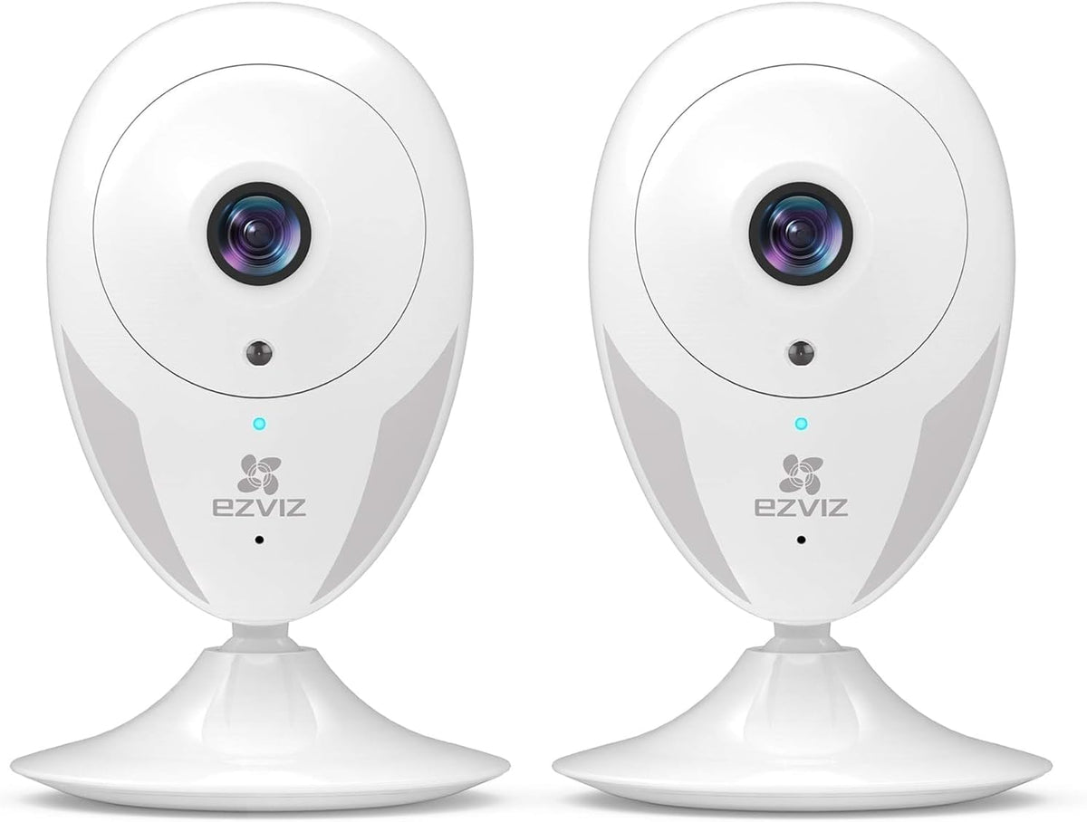 EZVIZ CTQ2C kit de 2 cámaras WiFi - Vídeo Full HD 1080p para interior y bebé - Visión nocturna y detección de movimiento - Audio bidireccional con Alexa e IFTTT