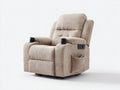 Sillones reclinables de pana 96x92x105 cm - beige - diseño acolchado con portavasos para salón