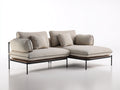 Sofás rinconeros tela 235x160x82 cm - beige - diseño modular moderno con estructura metálica