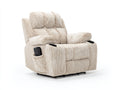 Sillones reclinables tela 105x95x102 cm - beige - diseño acolchado con portavasos y bolsillo lateral