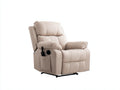 Sillones reclinables de tela 90x92x104 cm - beige y negro - diseño acolchado con bolsillo lateral