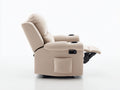 Sillones reclinables tela 100x96x104 cm - beige - diseño eléctrico acolchado con portavasos y bolsillo lateral
