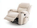 Sillones reclinables de tela acanalada 96x95x105 cm - beige y negro - diseño acolchado con portavasos