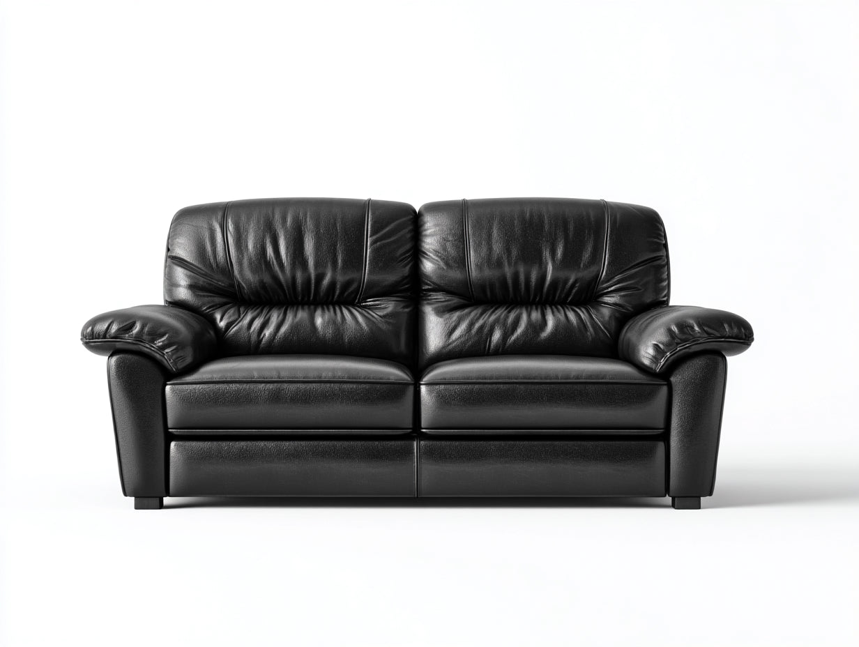 Sofás 2 plazas de cuero sintético 170x88x86 cm negro - diseño moderno acolchado