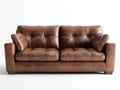 Sofás 2 plazas de piel sintética 190x88x86 cm - marrón y negro - diseño clásico acolchado