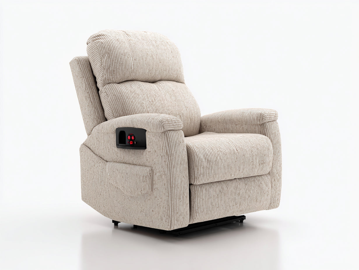 Sillones reclinables tapizados 94x98x106 cm - beige - diseño moderno para salón
