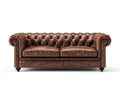 Sofás 2 plazas tapizados 195x89x77 cm - marrón - diseño clásico Chesterfield para salón
