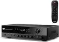 Donner MAMP4 - Amplificador receptor de audio 5.1 canales con Bluetooth 5.3 - USB óptico coaxial RCA FM y 2 entradas de micrófono - Para karaoke altavoces y cine en casa