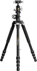 Vanguard Veo 3T Plus 264AB trípode profesional - Aluminio con altura máxima de 156 cm - Rótula de bola de doble eje - Carga de 33 libras con diseño plegable y nivel