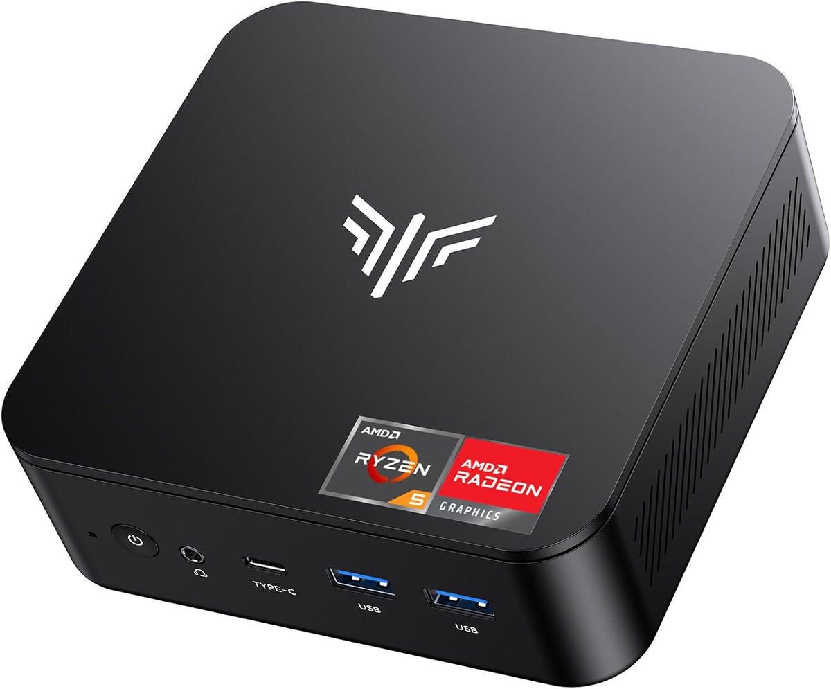 NiPoGi Essenx E3 Mini PC Ryzen 5 3500U - 16 GB DDR4 y SSD de 512 GB - Triple pantalla 4K y doble LAN - Windows 11 Pro WiFi Bluetooth y USB 3.2