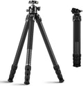 SIRUI AM 324S G1 trípode profesional - Fibra de carbono con altura máxima de 153 cm - Cabeza G1 de perfil bajo y 6 puertos - Carga máxima de 20 kg para DSLR y teleobjetivos