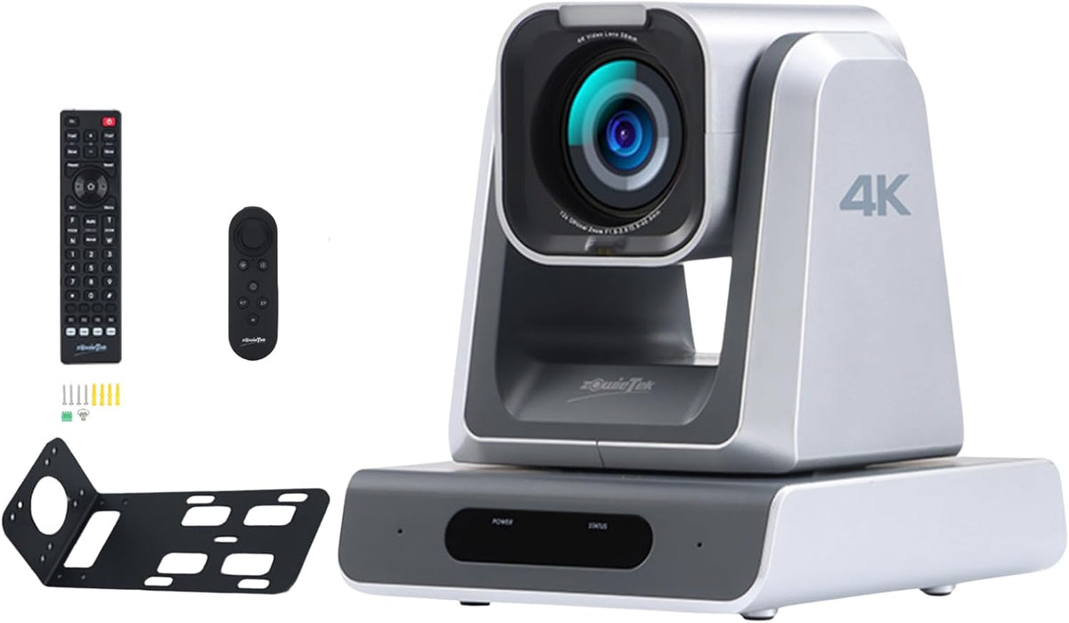 zowietek 4K NDI HX3 - Cámara PTZ PoE con zoom óptico 25 aumentos - Salidas HDMI SDI y transmisión IP independiente - RTSP RTMP SRT para reuniones iglesias eventos y enseñanza