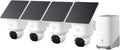 eufy Security E42 - Kit de 4 cámaras solares WiFi exteriores 4K con HomeBase 3 - Giro 360 grados y seguimiento mediante IA - Luz integrada montaje mural y sistema inalámbrico