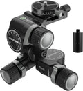 NEEWER cabezal de trípode - Rótula con engranajes de 3 vías y microajuste - Placa Arca QR y panorámica de 360 grados - Aleación de aluminio para cámara y GoPro HERO9 Black