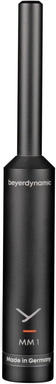 beyerdynamic MM 1 - Micrófono de medición de condensador omnidireccional - Conexión XLR para análisis acústico - Diseño negro para altavoces salas y sistemas de sonido compatibles