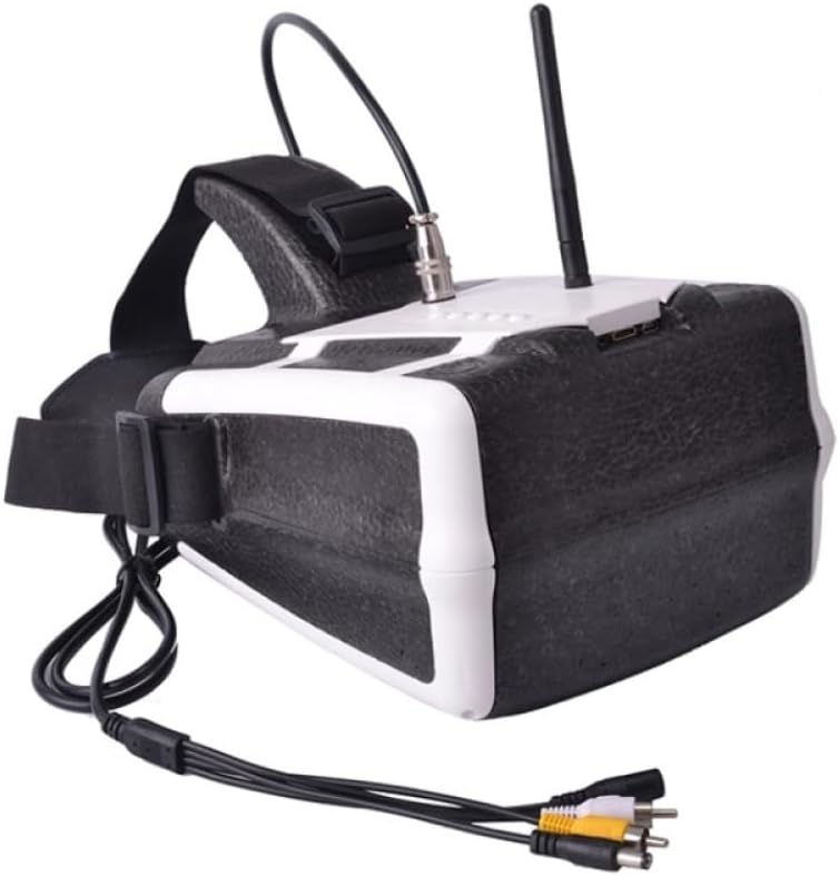 ZenithRide781 gafas FPV - Monitor de cabeza con pantalla de 7 pulgadas y receptor de 40 canales - Entrada HDMI para drones compatibles - Para carreras FPV y fotografía aérea en negro y blanco