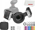 Godox MF12 K2 - Kit de flash macro inalámbrico de 12 W - TTL y manual con sistema 2,4 GHz para varias marcas - Batería integrada y anillo de montaje para primeros planos