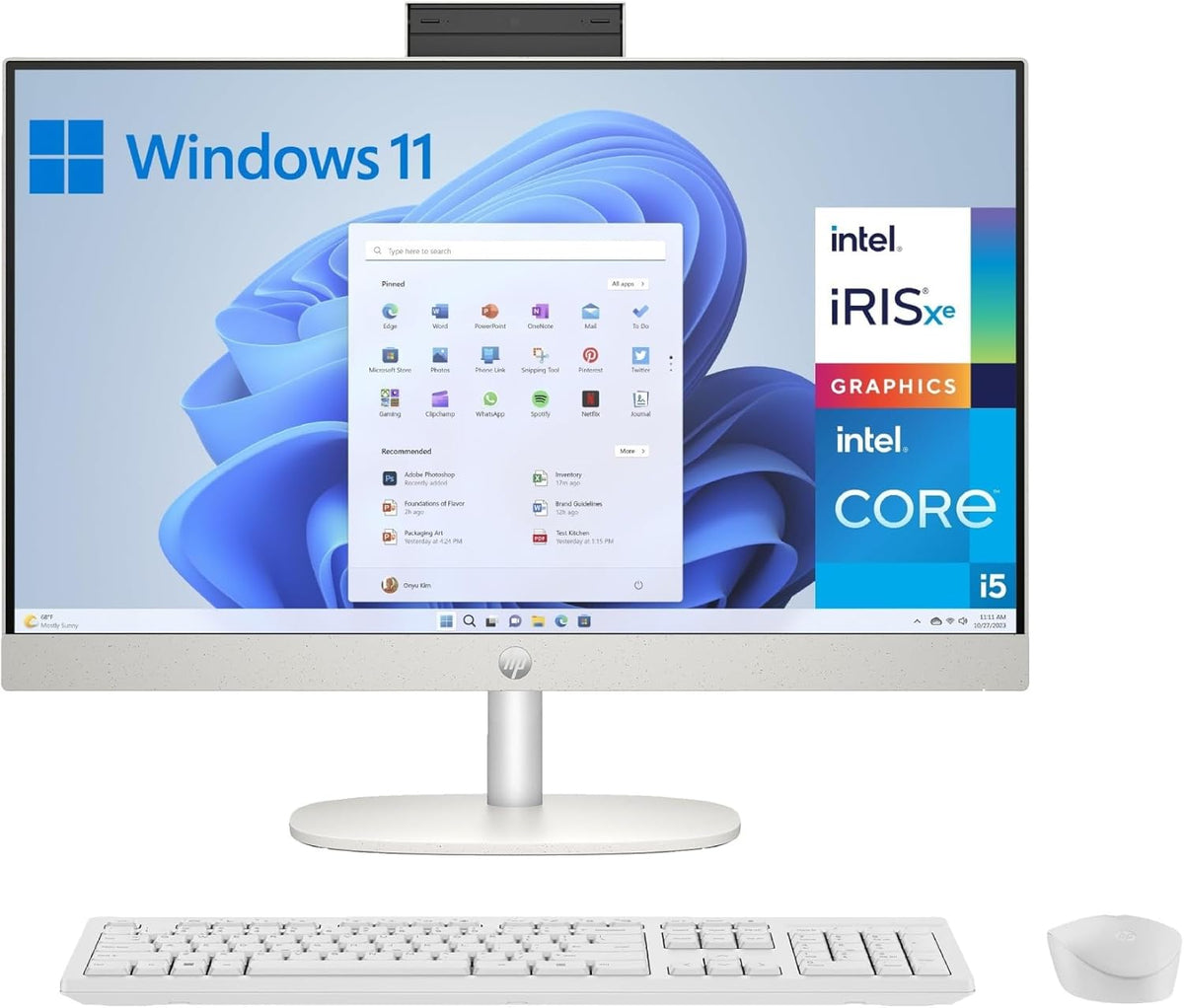 HP All in One 27 cr0073ns - Pantalla Full HD de 27 pulgadas con cámara - Intel Core i5 1334U 16 GB RAM y SSD de 1 TB - Windows 11 Home con teclado y ratón inalámbricos