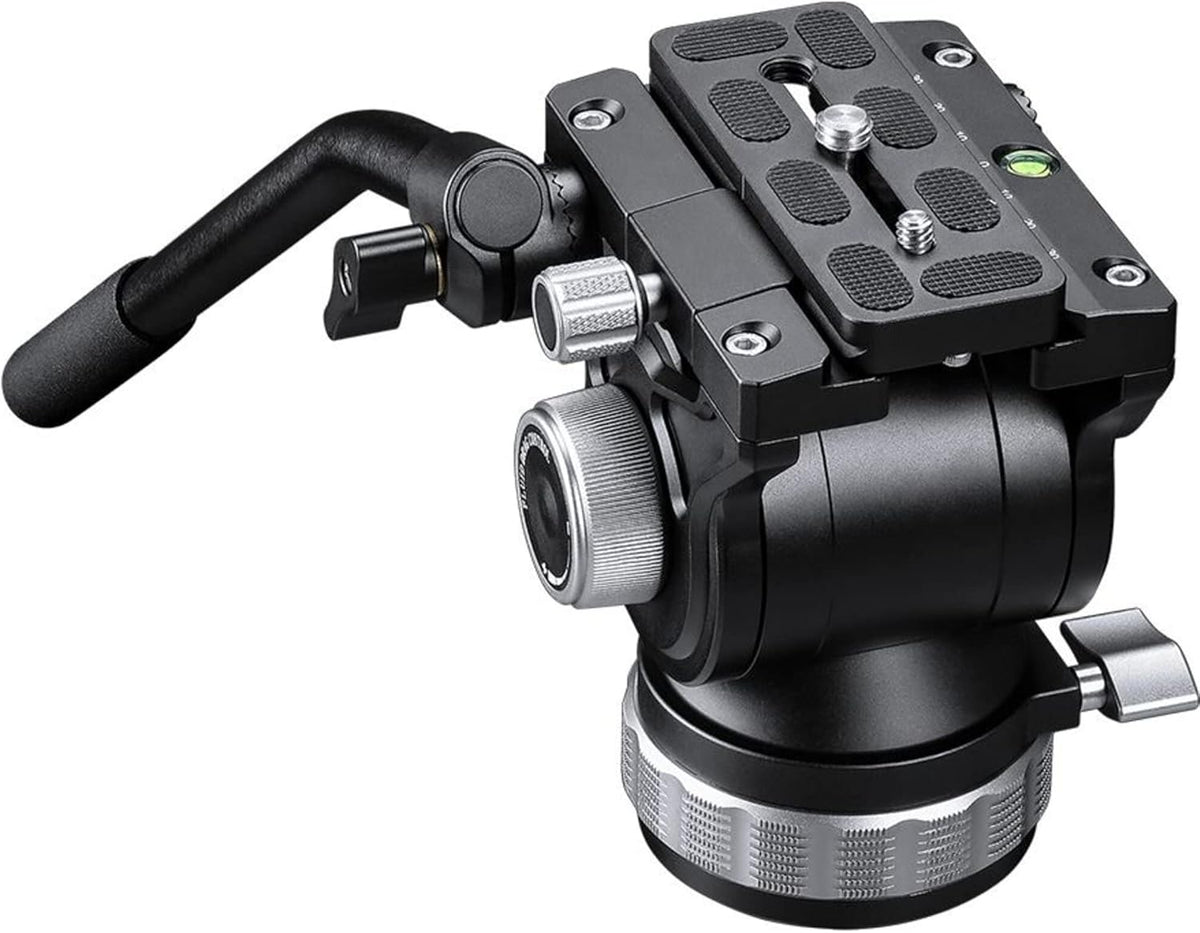 Cabezal fluido BV 15 - Cabezal de vídeo con equilibrio máximo de 3 kg - Carga fija de hasta 10 kg y diámetro de 70 mm - Rosca de 3 octavos de pulgada y altura de 130 mm