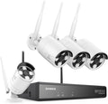 SANNCE CCTV - Kit de 4 cámaras IP 3 MP con NVR WiFi - Visión nocturna hasta 30 m y almacenamiento de 1 TB - Sistema de vigilancia con detección de movimiento y protección IP66