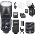 Godox V100S flash para Sony - Cabeza redonda de 100 W y pantalla táctil - Sincronización global hasta 1 a 80000 s - Sistema inalámbrico 2,4 GHz USB C y batería de litio