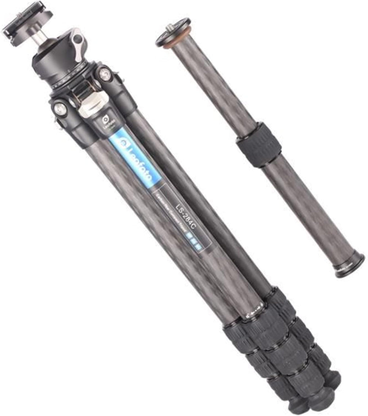 Leofoto Ranger LS 284C LH 30 - Trípode de fibra de carbono con rótula de bola - Altura de 21,6 a 159 cm y carga máxima de 10 kg - Patas con 3 ángulos para macro y fotografía