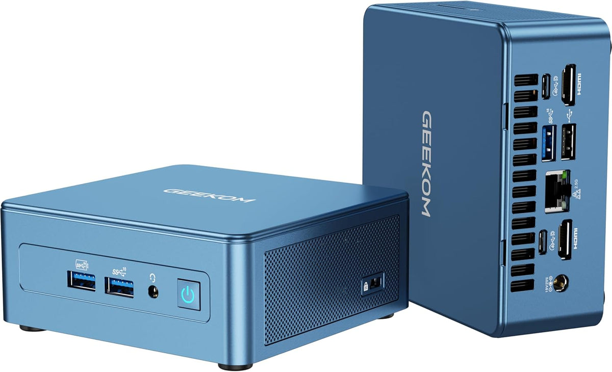 GEEKOM IT12 2026 Edition Mini PC - Intel Core i7 1280P a 4,8 GHz con 16 GB RAM ampliable - SSD de 1 TB y Windows 11 Pro - Lector SD y 2 puertos USB4 para oficina