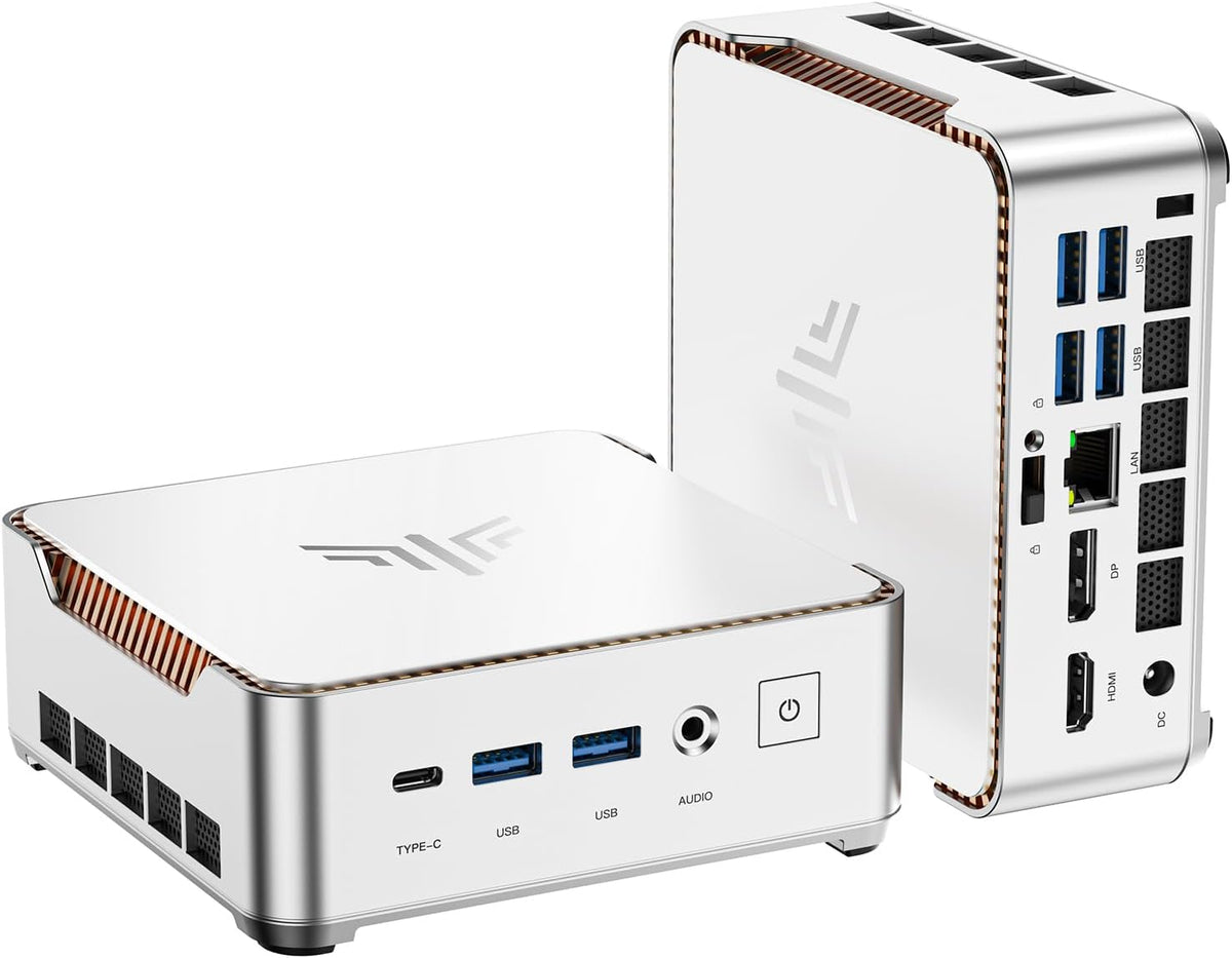 NiPoGi Pinova P2 - Mini PC Ryzen 3 3300U con 16 GB DDR4 y SSD de 512 GB - Triple pantalla 4K a 60 Hz con HDMI Tipo C y DP - WiFi 5 Bluetooth 4.2 para escuela y negocio